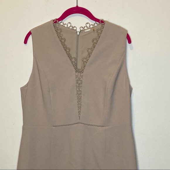 Elie Tahari Tan Saylah Sheath Lace Midi Dress 12 - Picture 5 of 7